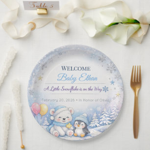 Assiettes jetables pour fête Papillon givré