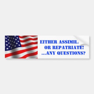 Assimilate of repatriate bumpersticker