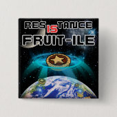 Assimilatie van aardse gehaktpasteien vierkante button 5,1 cm (Voorkant)