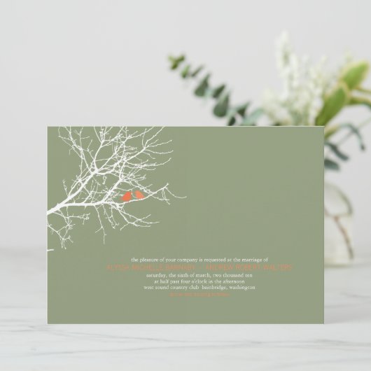 Assis dans un Faire-part de mariage d'arbre (Debout devant)