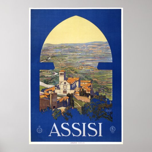 Assisi -  Italiaans reisbureau Poster (Voorkant)