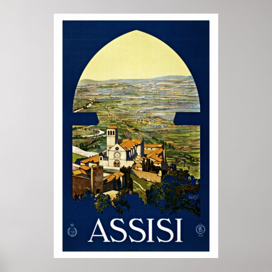Assisi Italie - Affiches Vintage voyage (Devant)