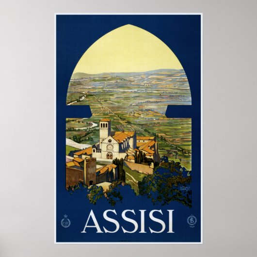 Assisi Italië poster van vintage-reizen (Voorkant)