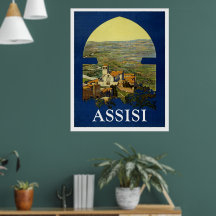ASSISI ITALIË VINTAGE POSTER