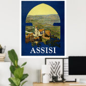 ASSISI ITALIË VINTAGE POSTER (Thuiskantoor)