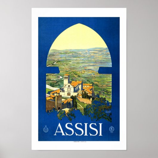 Assisi Vintage Travel Poster (Voorkant)