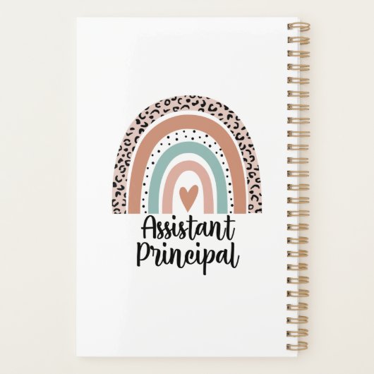 Assistant Principal Rainbow Leopard Funny Gift Planner (Achterkant)