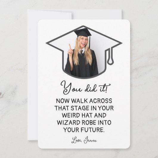 Assistant Robe et Casquette Graduation Carte photo (Devant)