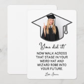 Assistant Robe et Casquette Graduation Carte photo (Devant / Derrière)