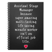 Assistant Stage Manager geschenken Notitieboek (Voorkant)