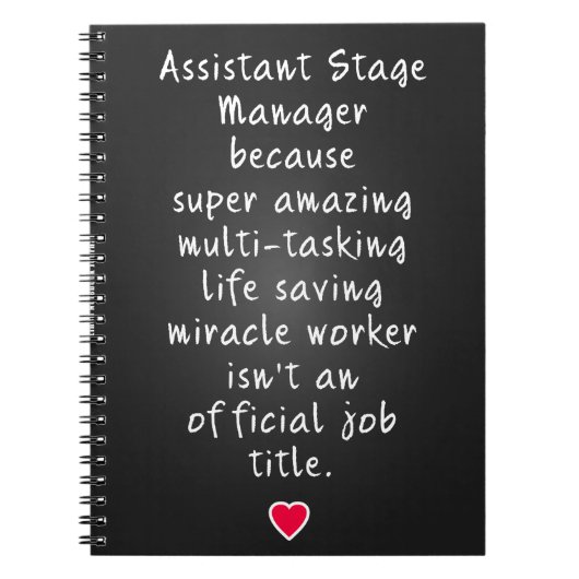 Assistant Stage Manager geschenken Notitieboek (Voorkant)