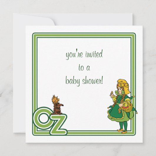 Assistant vintage d'Oz Baby shower Invitation (Devant)