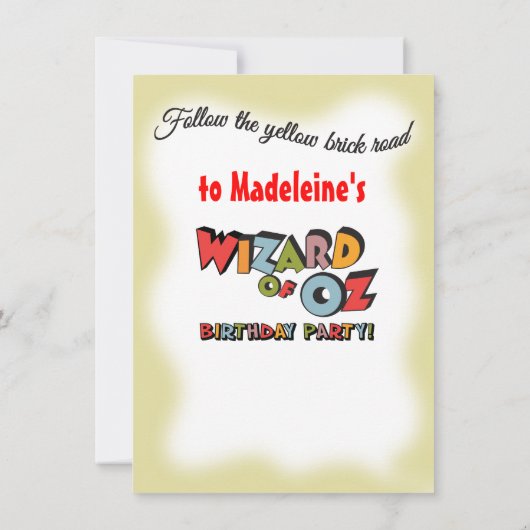 Assistant vintage pour Oz Anniversaire Invitations (Dos)