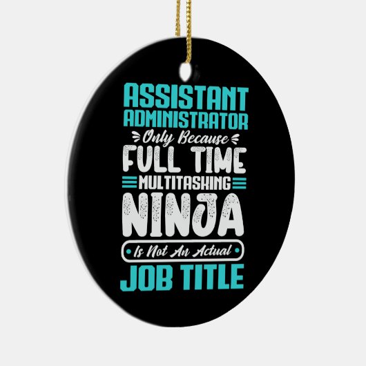 Assistent-administrator Multitasker Functie Titel Keramisch Ornament (Rechts)