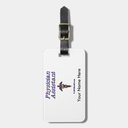 Assistent-arts Caduceus Bagagelabel (Voorkant verticaal)