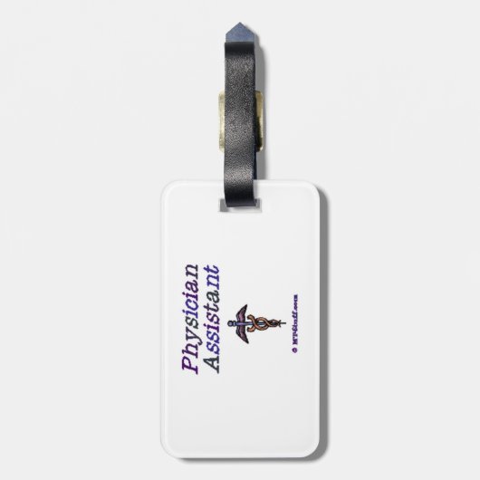Assistent-arts Caduceus Bagagelabel (Achterkant verticaal)