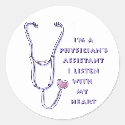 Assistent arts Heart Ronde Sticker (Voorkant)