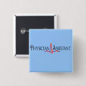 Assistent-artsen, QRS-ontwerp Vierkante Button 5,1 Cm (Voorkant /achterkant)