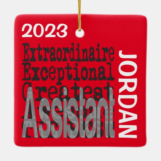 Assistent Buitengewoon CUSTOM Keramisch Ornament (Achterkant)