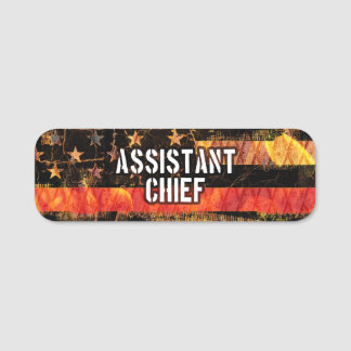 Assistent Chief Firefighter Flag Naamplaatje