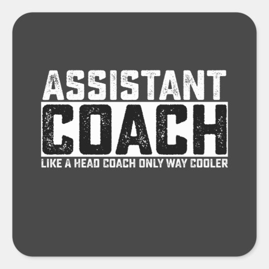 Assistent-coach als hoofdcoach alleen als koeler vierkante sticker (Voorkant)