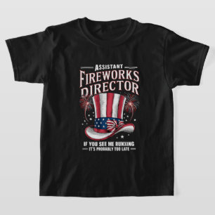 Assistent-directeur vuurwerk VS Onafhankelijkheids T-shirt