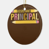 assistent hoofdschoolhoofd grappig keramisch ornament (Links)