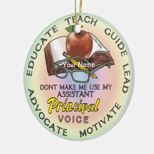 Assistent hoofdstem keramisch ornament (Links)