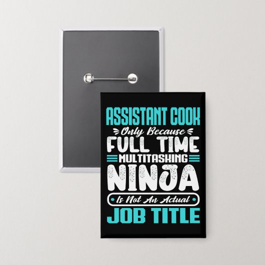 Assistent-kok Multitasker Functietitel Souschef Button (Voorkant / Achterkant)