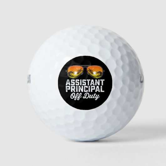 Assistent-schooldirecteur laatste schooldag golfballen (Voorkant)