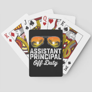 Assistent-schooldirecteur laatste schooldag pokerkaarten