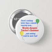 Assistent van de beste leraar ronde button 5,7 cm (Voorkant /achterkant)