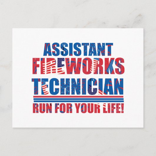 Assistent vuurwerktechnicus grappig 4 juli feestdagenkaart (Voorkant)