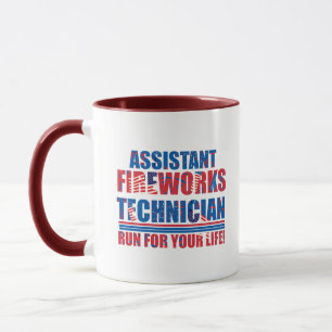Assistent vuurwerktechnicus grappig 4 juli mok