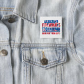 Assistent vuurwerktechnicus grappig 4 juli vierkante button 5,1 cm (In situ)
