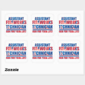 Assistent vuurwerktechnicus grappig 4 juli vierkante sticker (Vel)