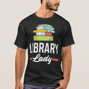 Assistentie van vrouwelijke bibliotheekbibliotheek t-shirt