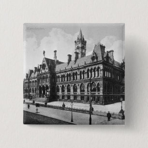 Assize Courts, Manchester, c.1910 Vierkante Button 5,1 Cm