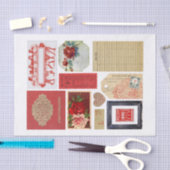 Assorte Collectie van rode Ephemera Fussy Cuts Tissuepapier (Craft)