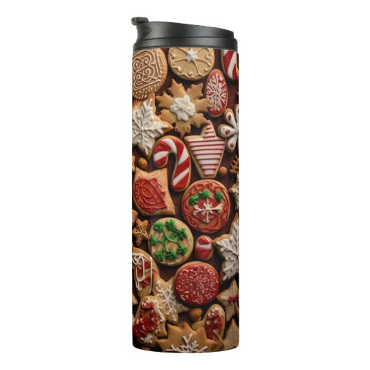 Assorted Christmas Cookies Pattern Thermosbeker (Geroteerd rechts)