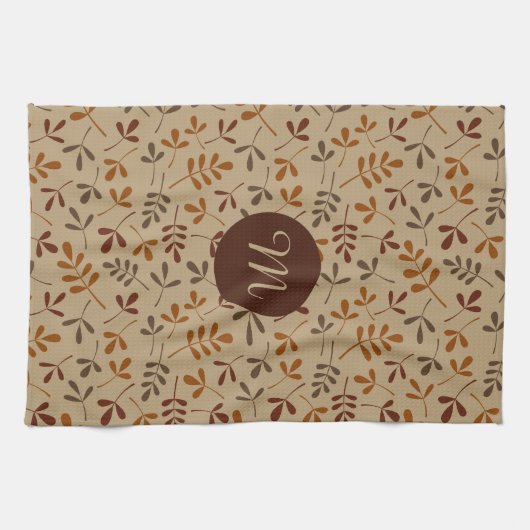 Assorted Fall Leaves Rpt Ptn (Gepersonaliseerd) Theedoek (Horizontaal)