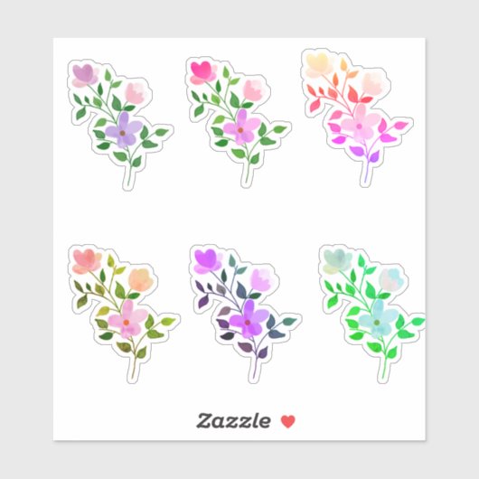 Assorted Flowers Sticker Set (Vel)