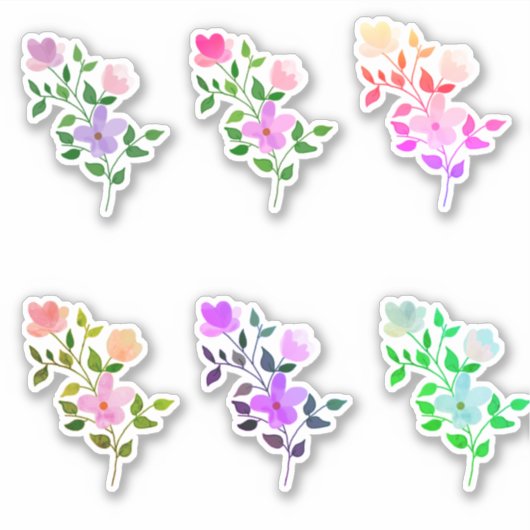 Assorted Flowers Sticker Set (Voorkant)