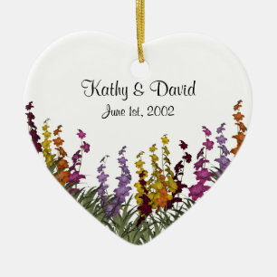 Assorted Flowers Wedding Keramisch Ornament