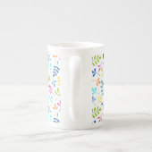 Assorted Leaves Pattern Meerkleurig op wit Porselein Kop (Achterkant)