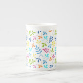 Assorted Leaves Pattern Meerkleurig op wit Porselein Kop (Voorkant)