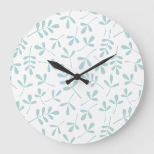 Assorteer Leaves Pattern Duck Euck Blue op White Grote Klok