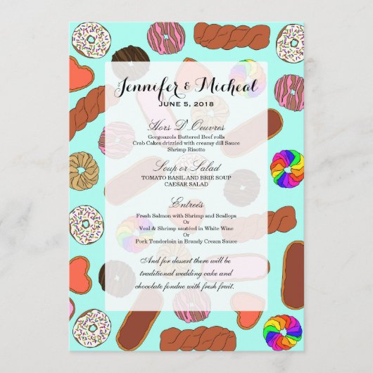 Assorteerbare Cute Breakfast Foodie Donuts Menu (Voorkant)
