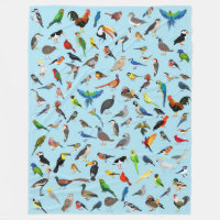 Assortiment blanc d'oiseaux Deux couvertures en po