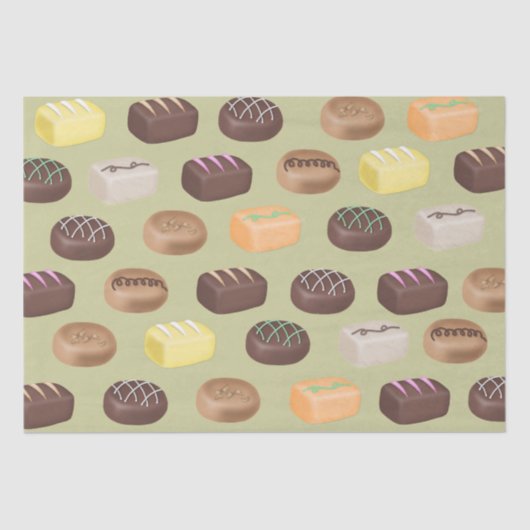 Assortiment Chocolade Snoep Tissuepapier (Voorkant)